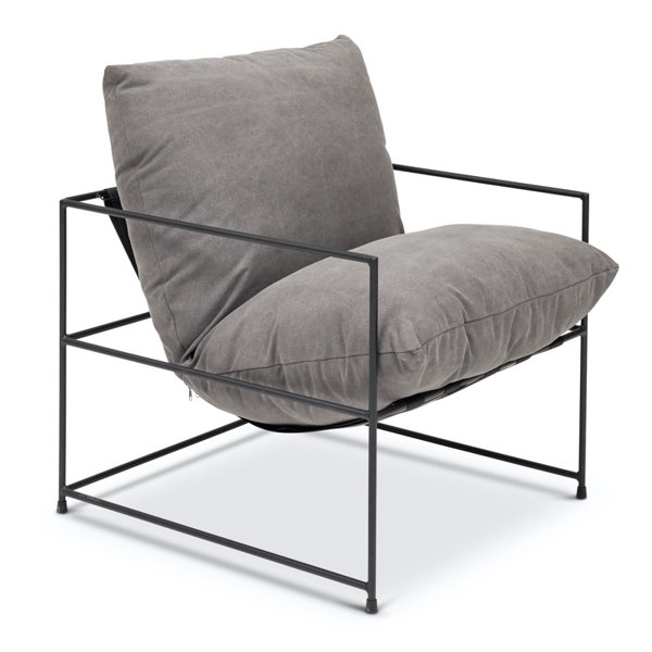 Gray accent store chair with arms